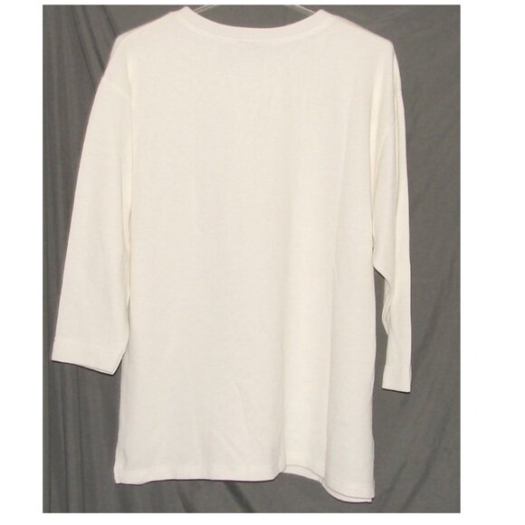 Oversized Knit Tunic TOP, Plus Size 2X, International Sportswear, Ivory 80's - Picture 4 of 7